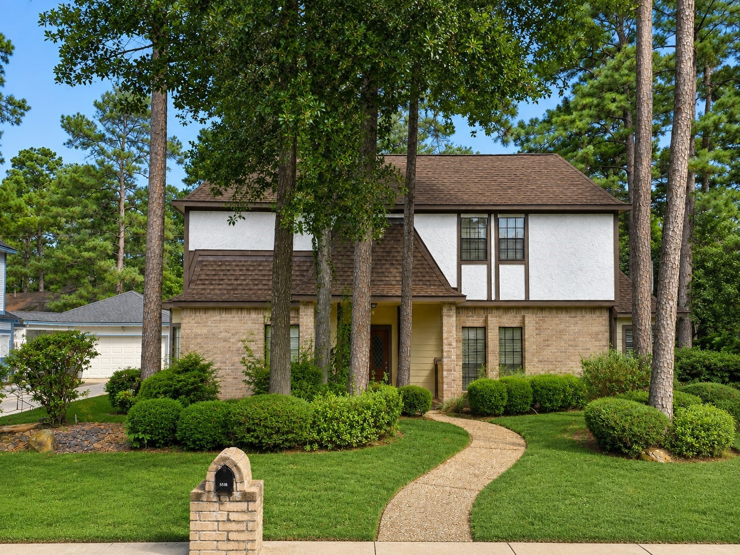 5518 Lacreek Lane Spring, TX 77379 - Photo 1 of 29 EXTERIOR - Two-story, 4-bedroom, 2.5-bath home surrounded by mature trees and established landscaping. A great opportunity for an investor or buyer ready to update and add their personal touch.