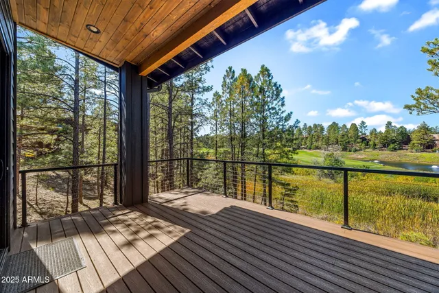 a view of balcony with wooden floor and outdoor space