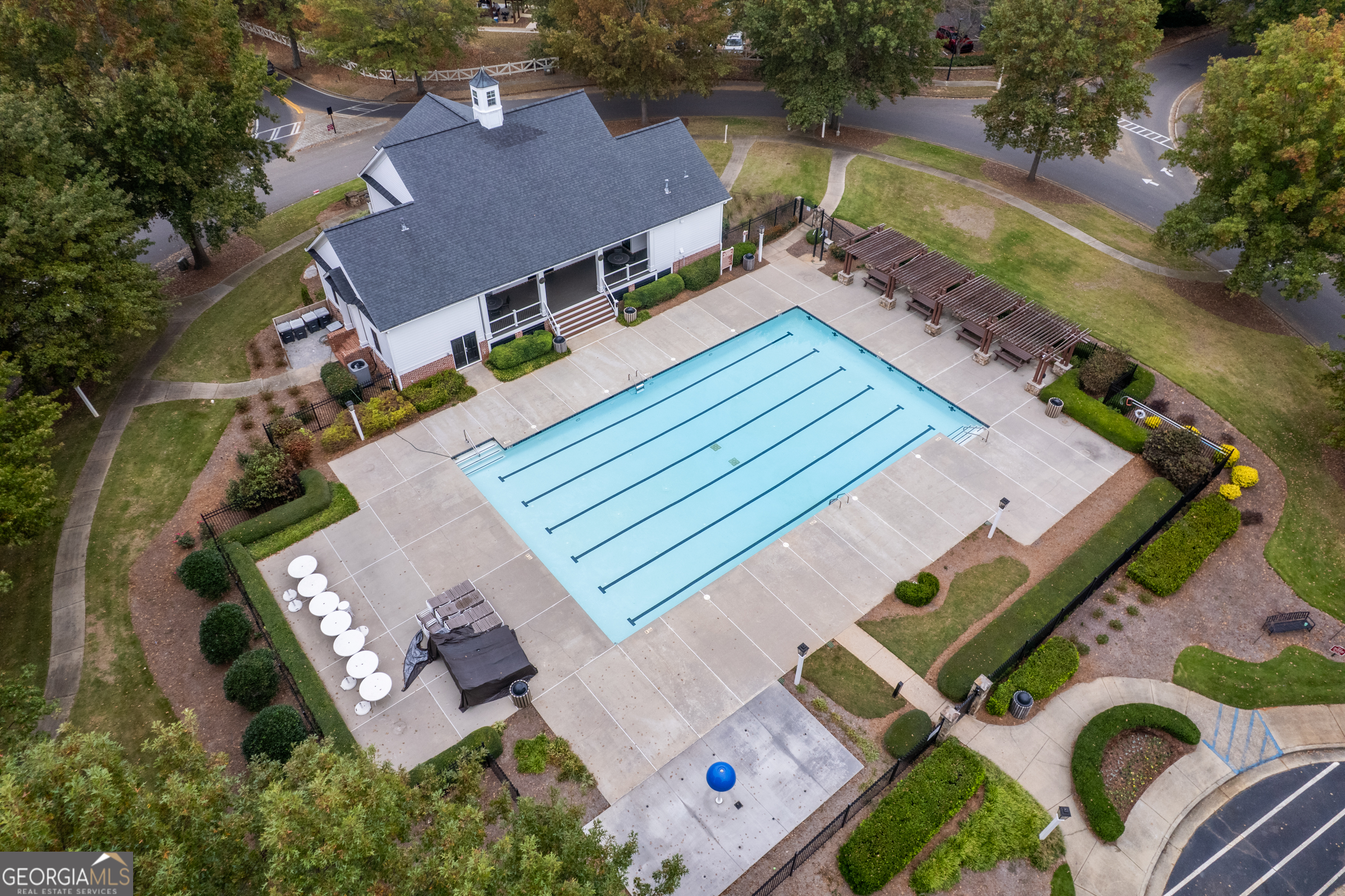 6710 Timber Cove Pointe Cumming, GA 30041 - Photo 47 of 51 an aerial view of a house with a garden
