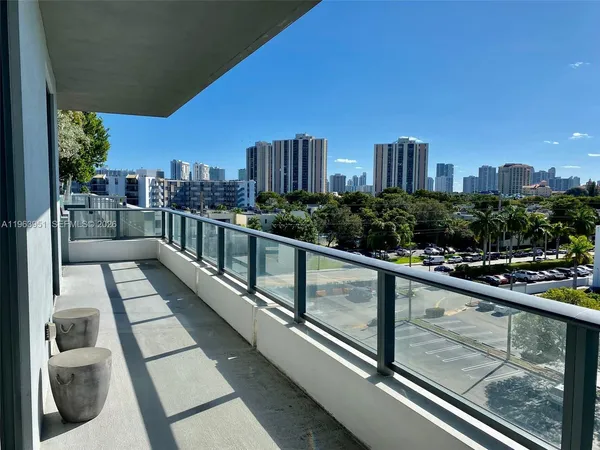 a view of balcony with city view