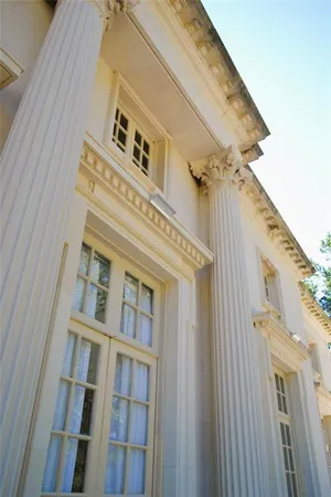 a front view of a building