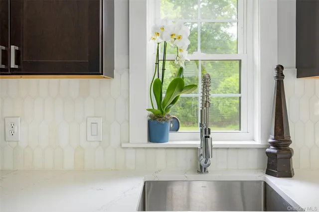 a sink with a window