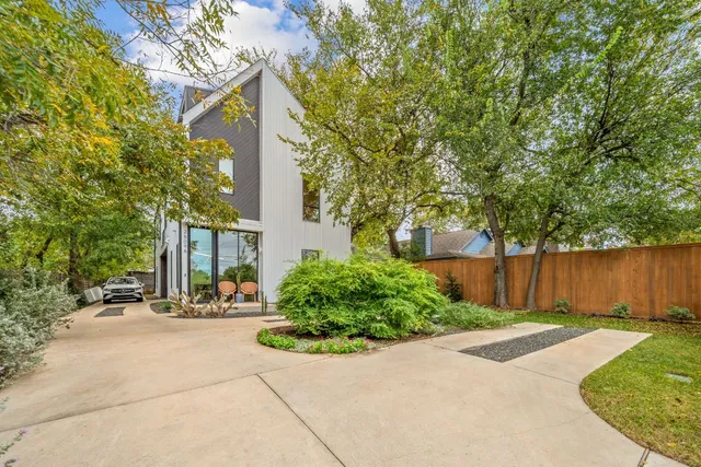 a view of a garden with plants