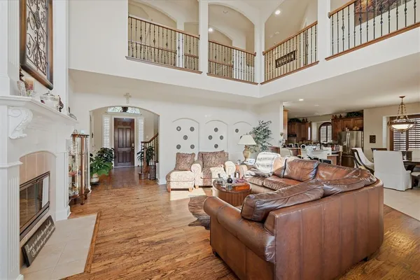 a living room with furniture