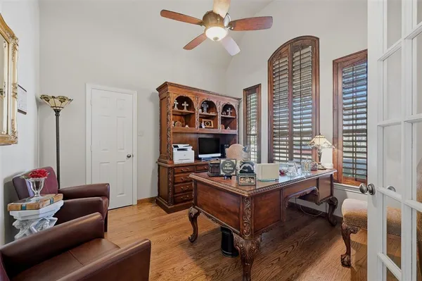 a living room with furniture