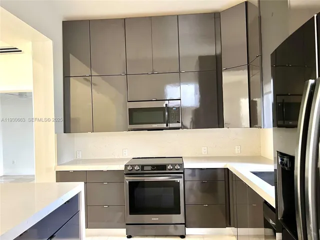 a view of a bench in the garden