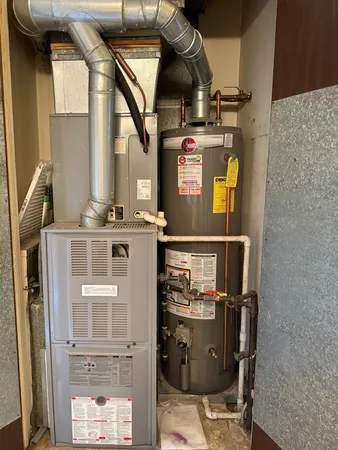 a close view of water heater room