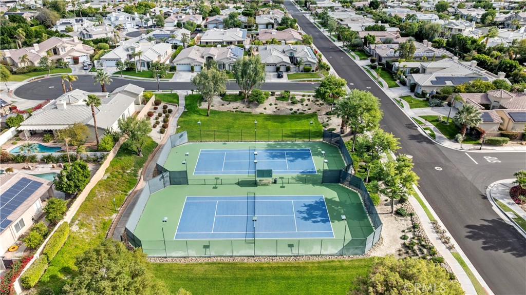 44 Killian Way Rancho Mirage, CA 92270 - Photo 63 of 72 an aerial view of a house with a yard swimming pool outdoor seating and yard