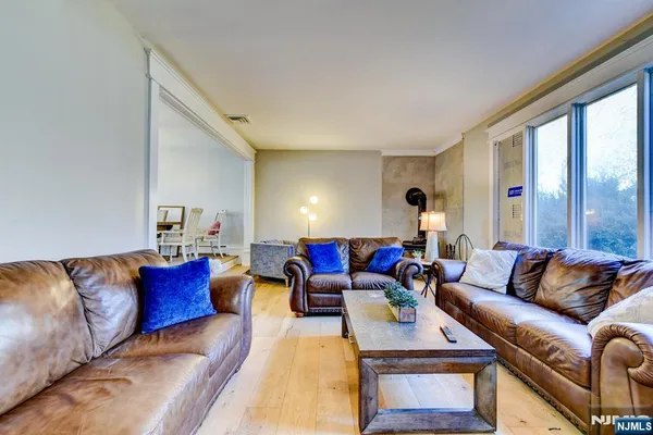 a living room with furniture and a couch