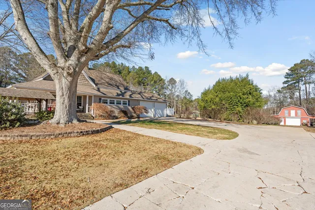 a view of a house with a lounge chair