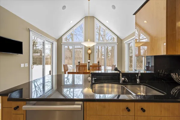 a kitchen with counter top space