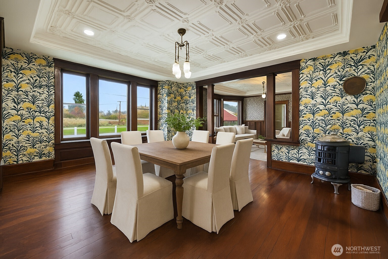 1604 Lincoln Creek Road Rochester, WA 98579 - Photo 13 of 40 a view of a dining room with furniture window and wooden floor