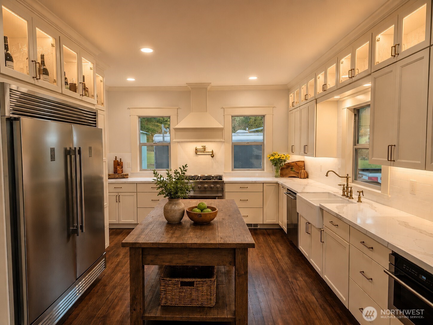 1604 Lincoln Creek Road Rochester, WA 98579 - Photo 15 of 40 a kitchen with sink a refrigerator and cabinets