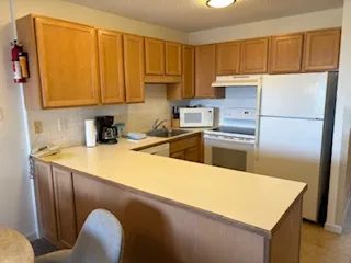 a kitchen with stainless steel appliances granite countertop a sink refrigerator and cabinets