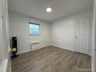 an empty room with a door