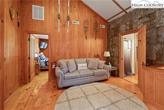 a living room with furniture and a couch