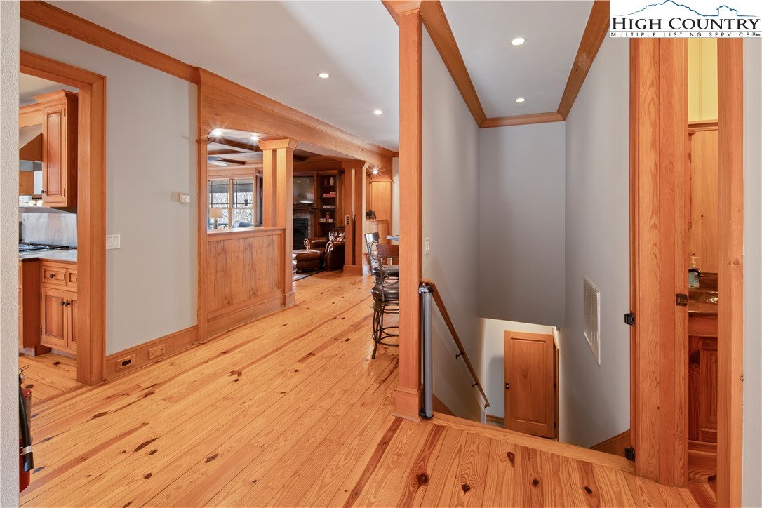 442 Aldridge Road Banner Elk, NC 28604 - Photo 26 of 50 a view of hallway with wooden floor