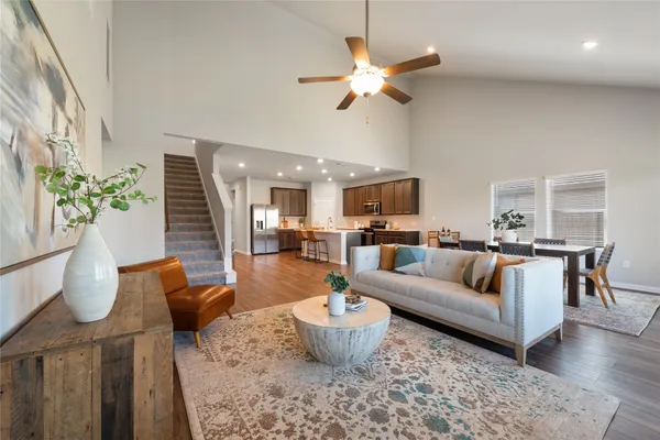 a view of a hallway with potted plant