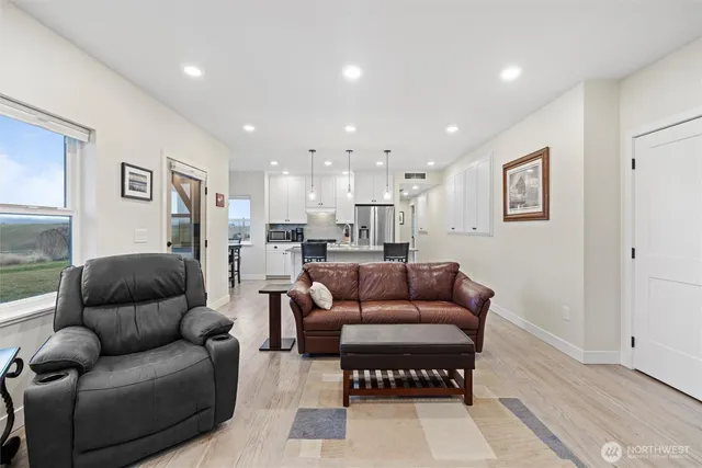 a living room with furniture and a couch