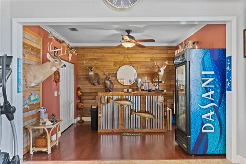 a view of entryway with wooden floor