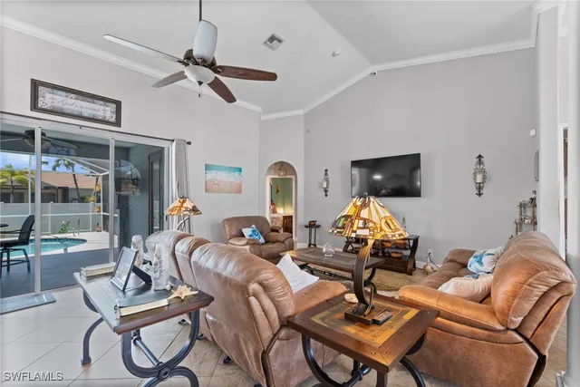 a living room with furniture