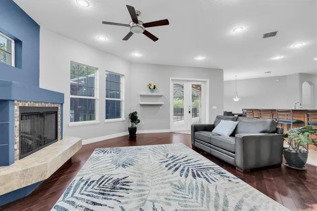 a view of a livingroom with a flat screen tv