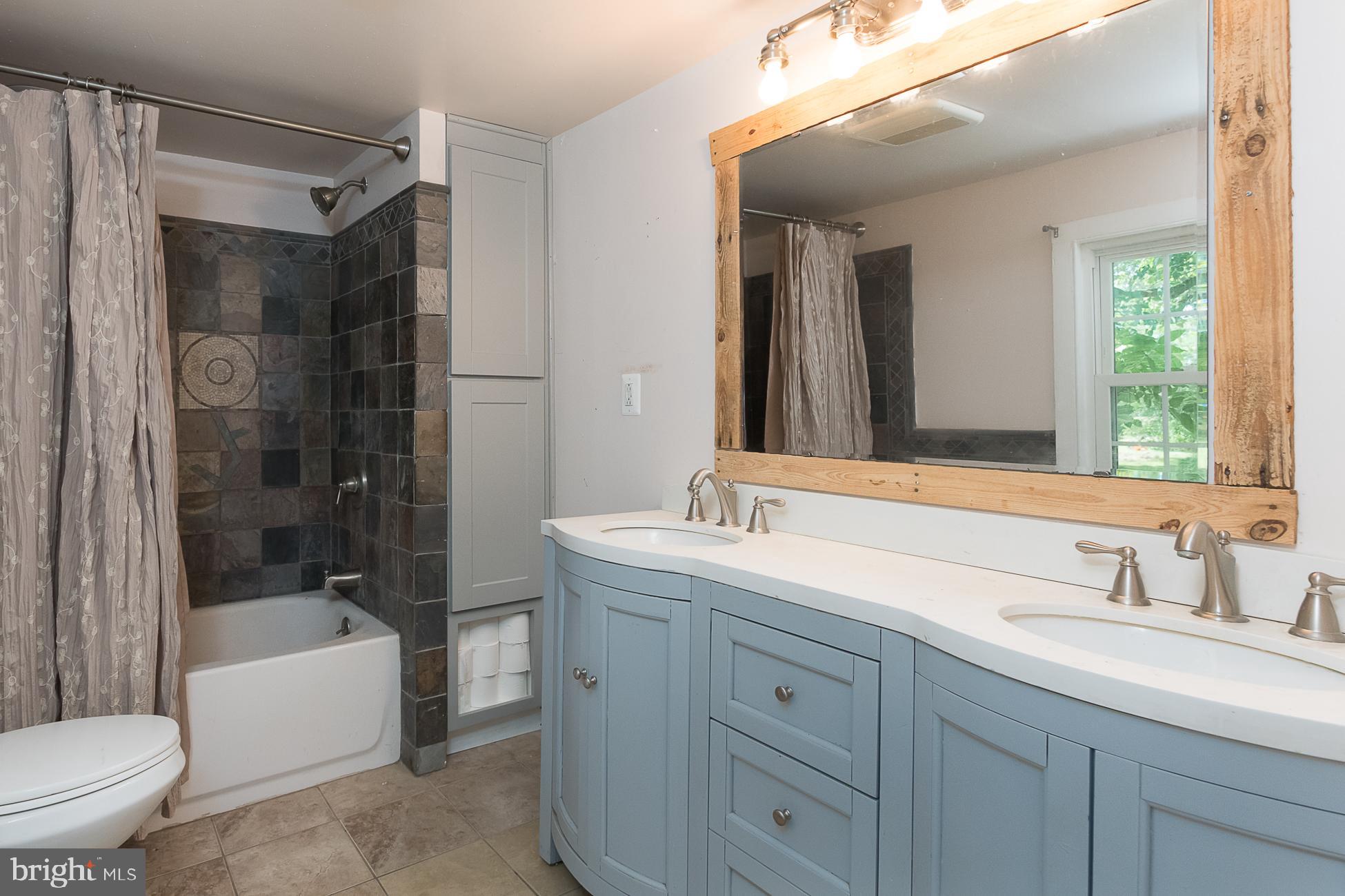 84 Pennington - Hopewell Road Pennington, NJ 08534 - Photo 17 of 26 Double Sink in Full Bath w/Artistic Tile Design