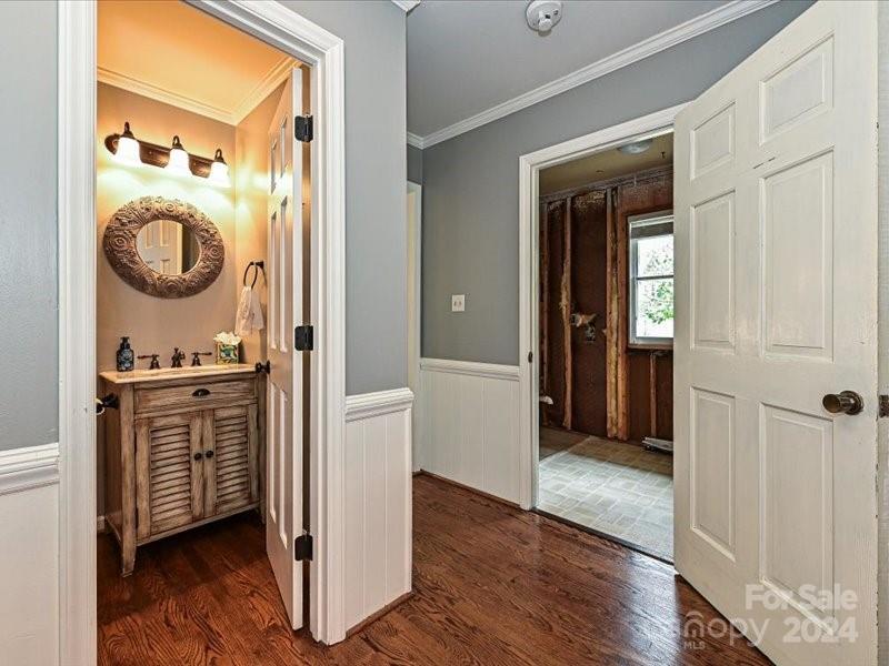 3711 High Ridge Road Charlotte, NC 28270 - Photo 32 of 39 a view of a hallway with washer and dryer