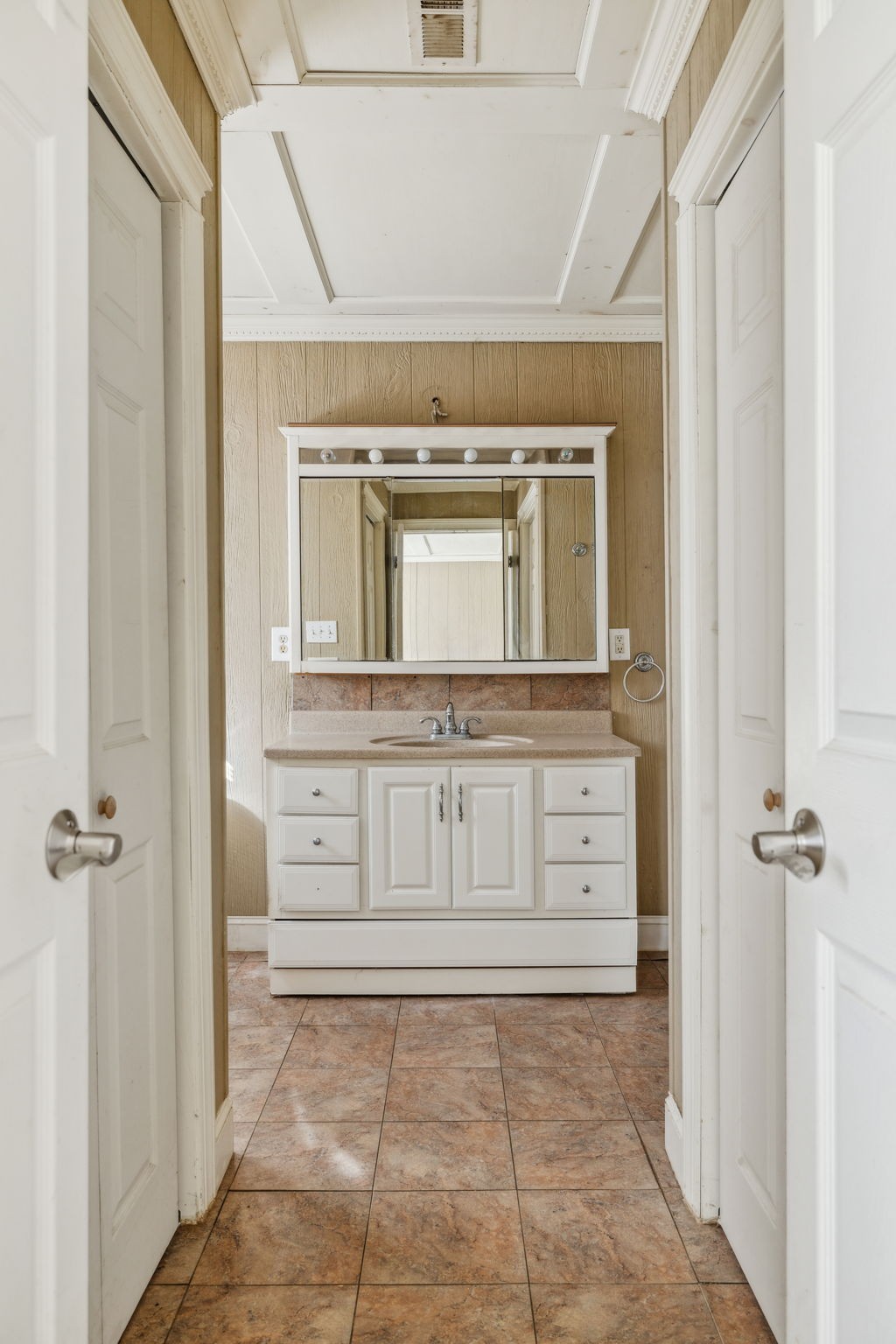 2185 Joe Brown Road Spring Hill, TN 37174 - Photo 29 of 96 a bathroom with a granite countertop sink and a mirror