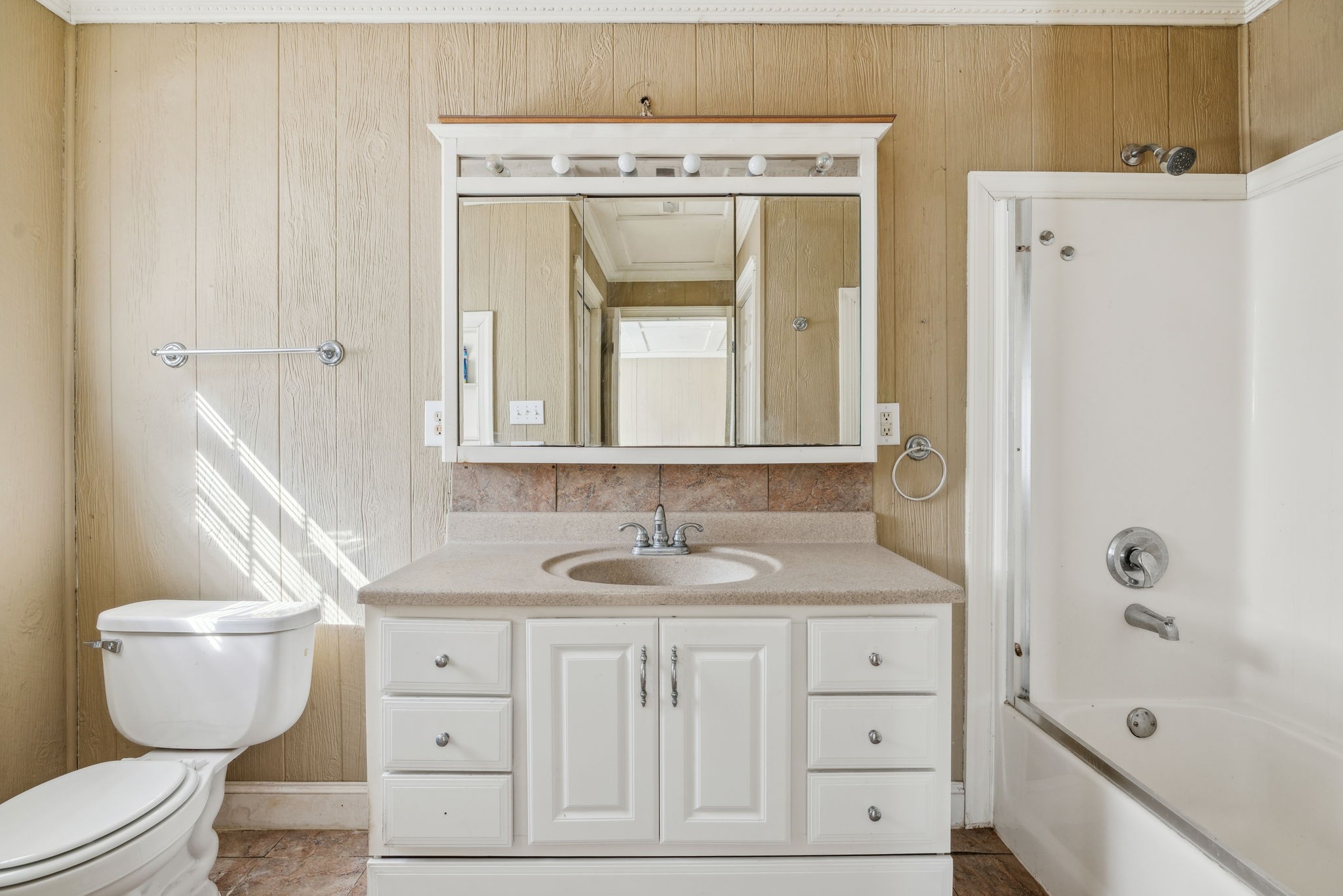 2185 Joe Brown Road Spring Hill, TN 37174 - Photo 30 of 96 a bathroom with a granite countertop sink toilet and shower