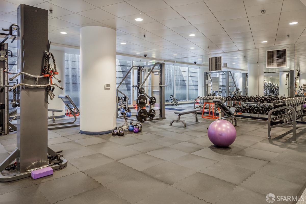 333 Main Street, Unit 4M San Francisco, CA 94105 - Photo 30 of 39 a view of a room with gym equipment