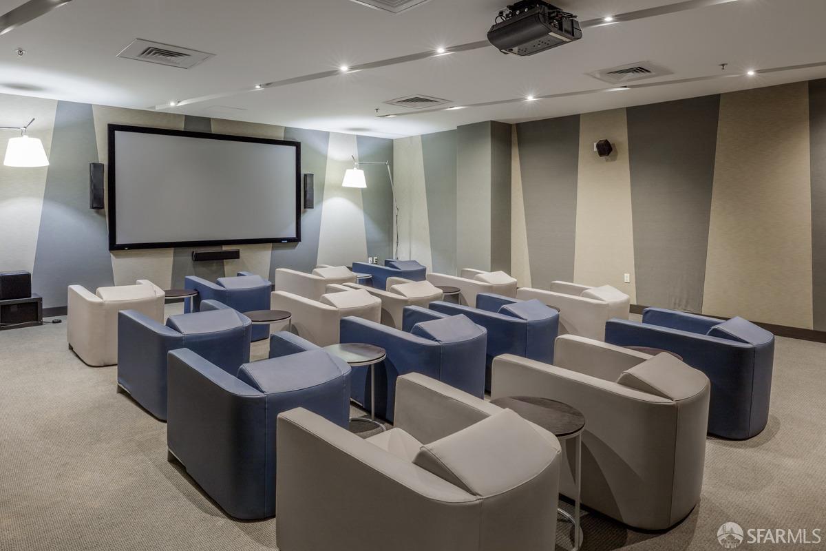 333 Main Street, Unit 4M San Francisco, CA 94105 - Photo 35 of 39 a room with furniture a projector and screen