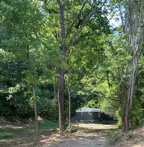 a backyard of a house with lots of green space
