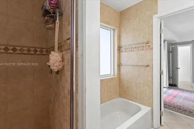 a bathroom with a tub