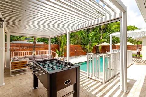 a view of barbecue seating area