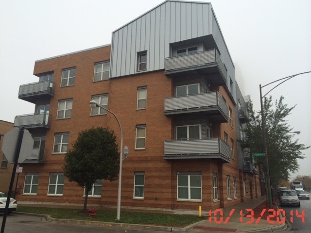 a view of a building with a door