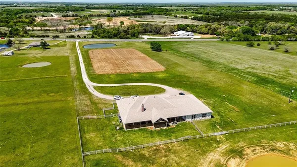 an aerial view of a house