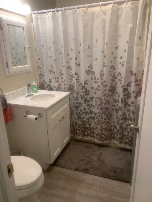 31 Snowling Road, Unit 2 Uxbridge, MA 01569 - Photo 5 of 6 a bathroom with a granite countertop toilet and a sink