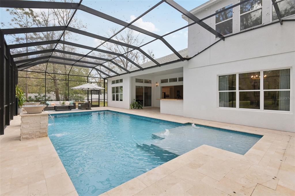 2304 Clement Road Lutz, FL 33549 - Photo 32 of 37 a view of a swimming pool with a porch