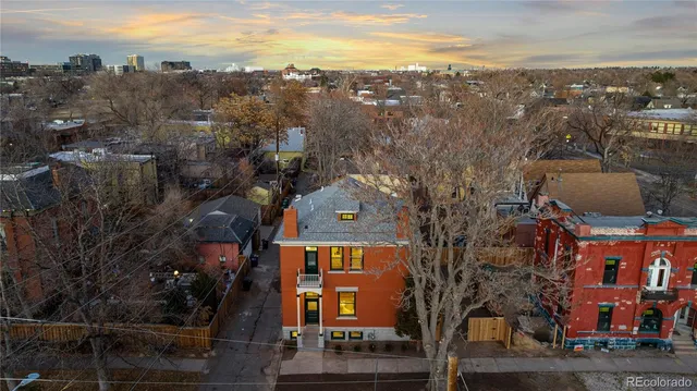 a view of a city with tall buildings