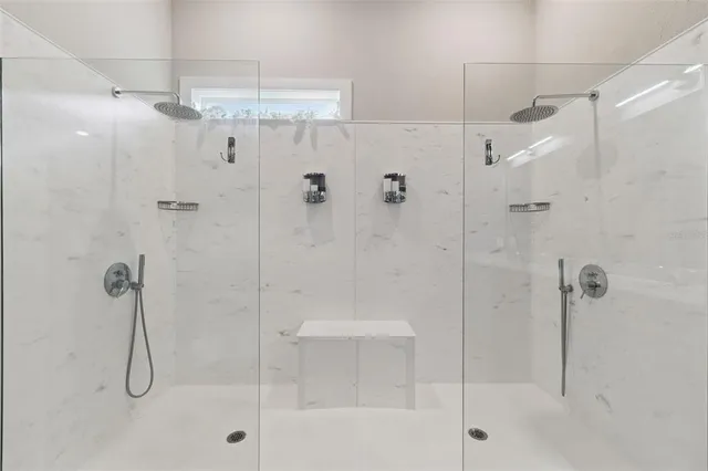 a bathroom with a shower