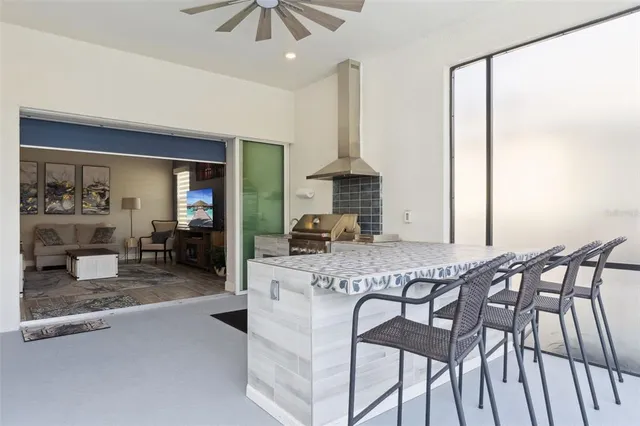 a living room with furniture