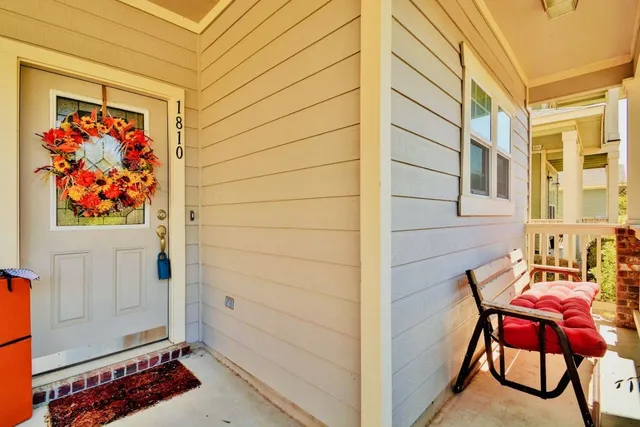 a view of an outdoor sitting space