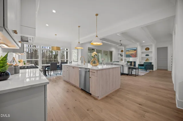 a living room with furniture