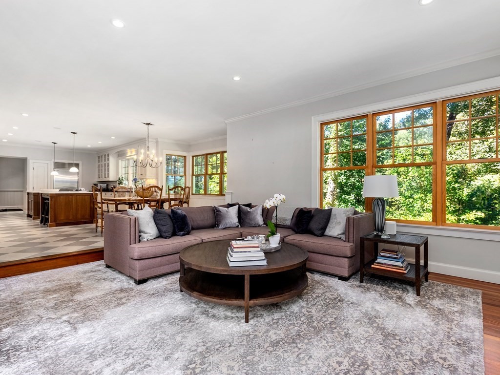 21 Hilltop Road Weston, MA 02493 - Photo 13 of 42 a living room with furniture and a large window