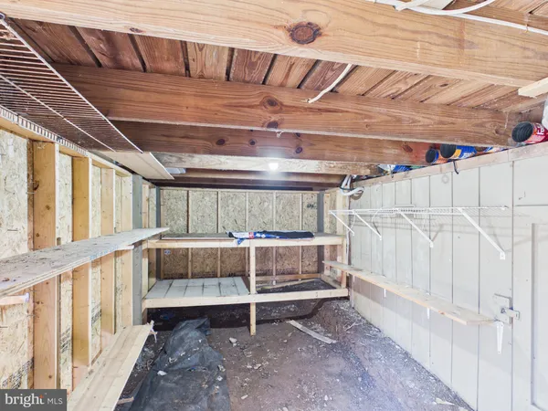 a view of a room with racks