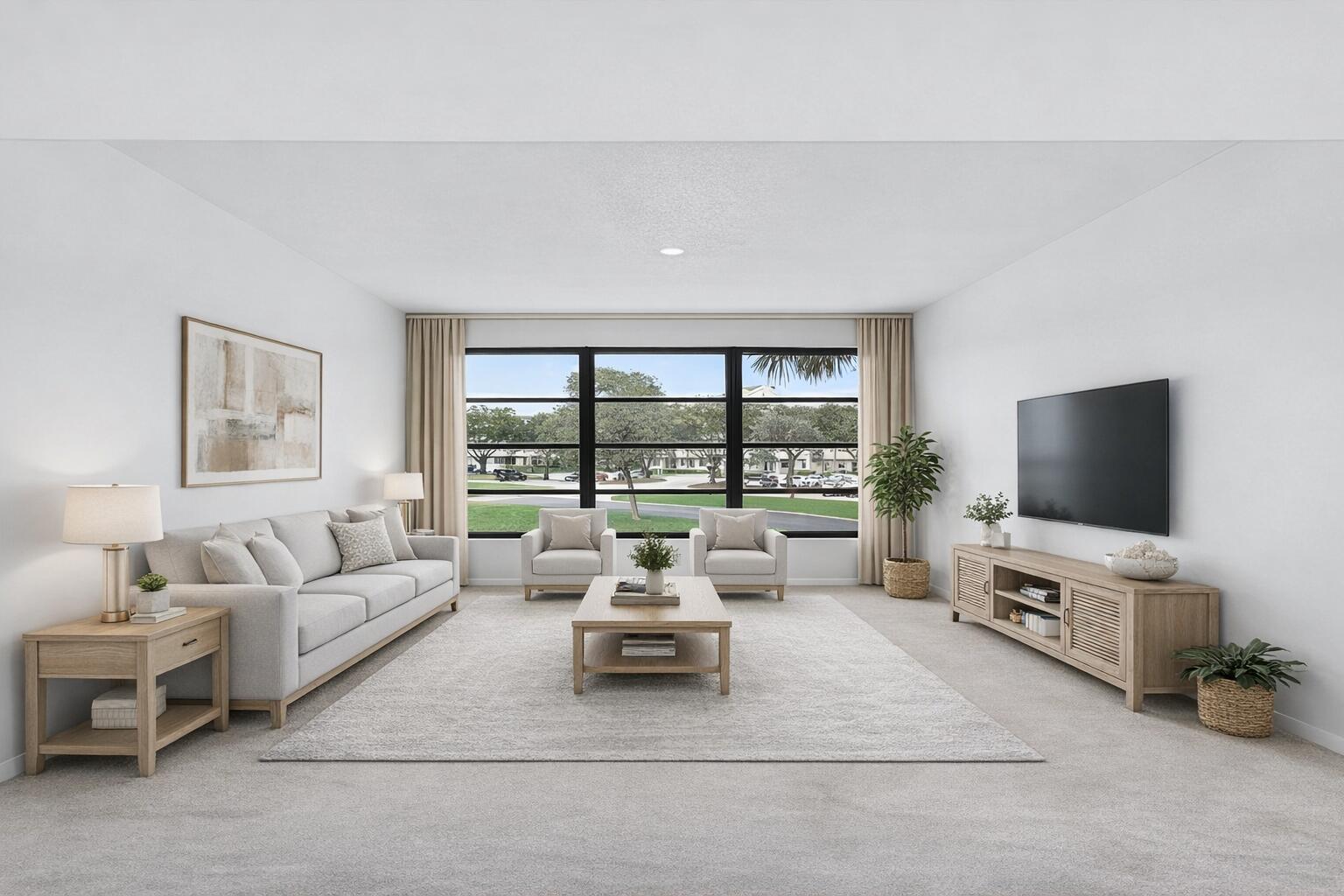 6049 Balboa Circle, Unit 205 Boca Raton, FL 33433 - Photo 11 of 27 a living room with furniture and a flat screen tv