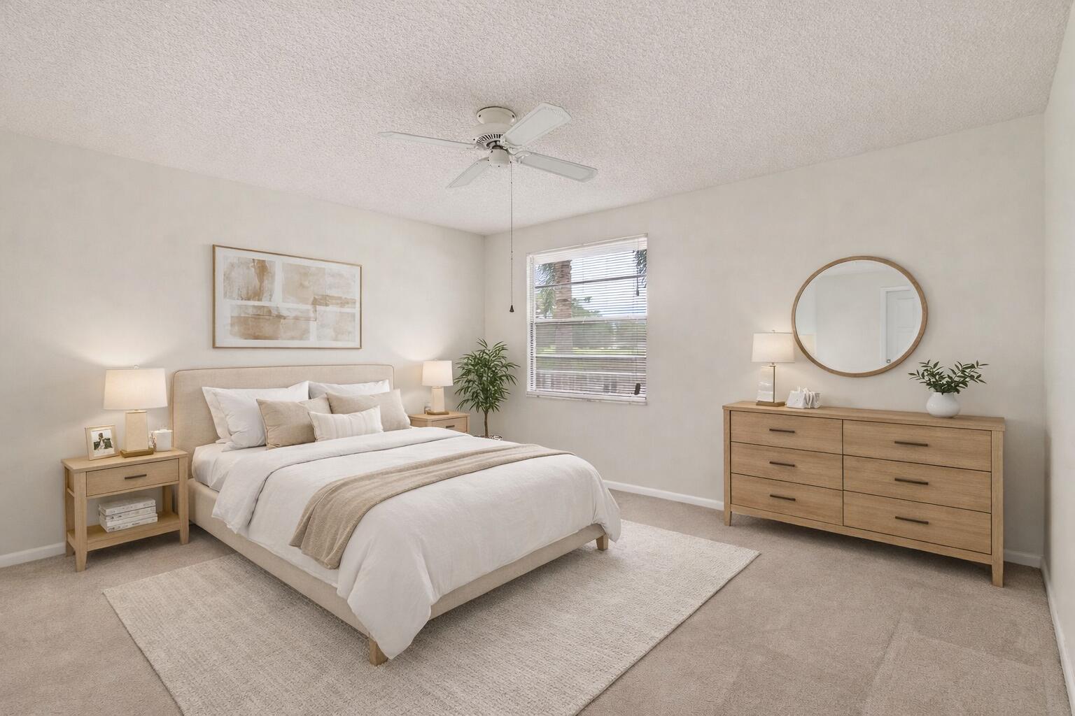 6049 Balboa Circle, Unit 205 Boca Raton, FL 33433 - Photo 20 of 27 a bedroom with a bed and a dresser