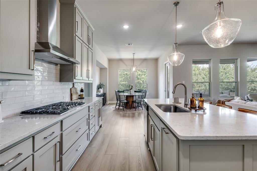 1113 Stone Bridge Pass Gunter, TX 75058 - Photo 10 of 32 a kitchen with counter space sink stove and cabinets
