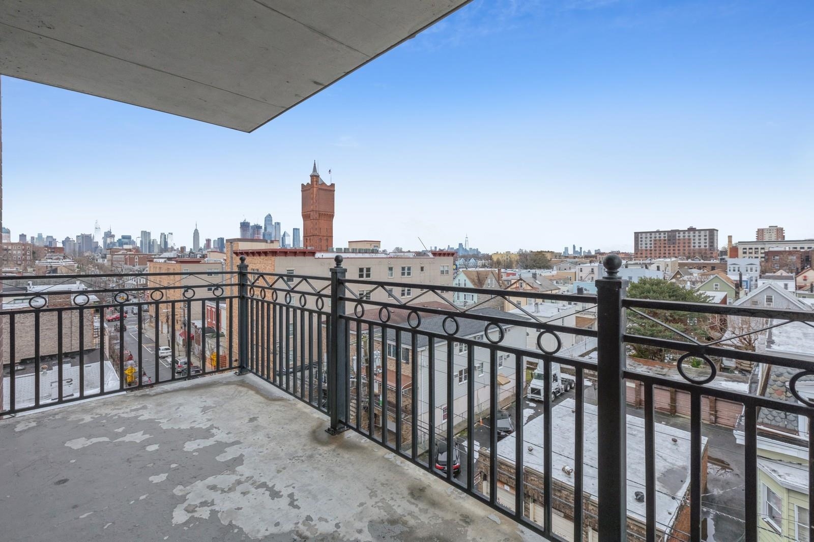 a view of city from a balcony